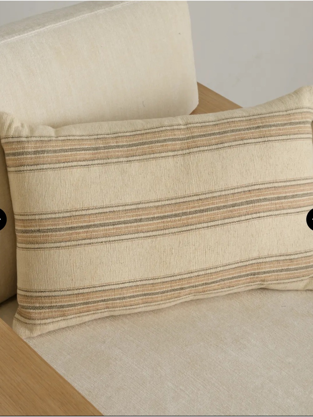 Jenni Kayne Cream and Tan Striped Accent Pillow Cover
